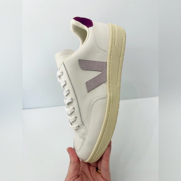 Veja Women's White and Pink Sneakers - Picture 2 of 12